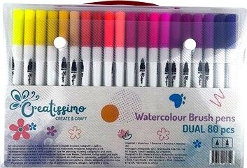 Creatissimo Akvarelové fixky s dvoma hrotmi, 80 ks