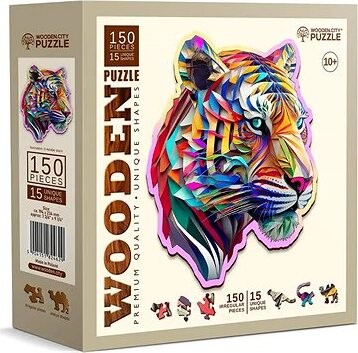 WOODEN CITY Drevené puzzle Farebný tiger 150 dielikov