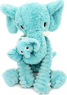 Les Déglingos Plyšový Slon, mama s bábätkom, modrý