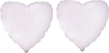 FLEXMETAL Balón fóliový – srdce, valentín/svadba, biely, 45 cm, 2 ks