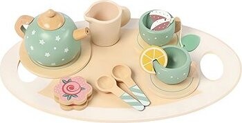 Kruzzel 26393 Dřevěný čajový set, 15 ks