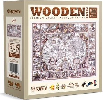 WOODEN CITY drevené puzzle - Mapa doby objavov 505 dielikov