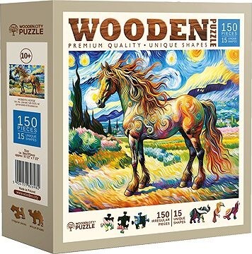 WOODEN CITY Drevené puzzle Moderný kôň 150 dielikov