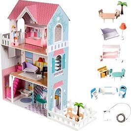 Derrson Drevený domček pre bábiky XXL 123 cm