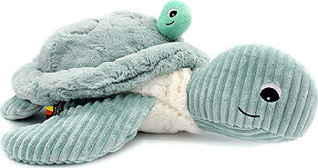 Les Déglingos Plyšová korytnačka veľká, mama s bábätkom, mätová