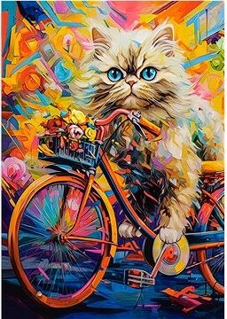 CASTORLAND Puzzle Mačka na bicykli 500 dielikov