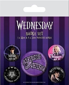 Netflix Wednesday: Nevermore Academy – odznaky 5 kusov