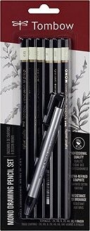 Tombow Kresliaca sada, 6 ceruziek + guma