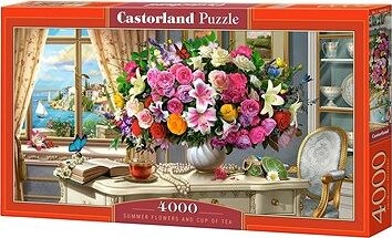 Castorland Puzzle Letná kytica so šálkou čaju 4000 dielikov