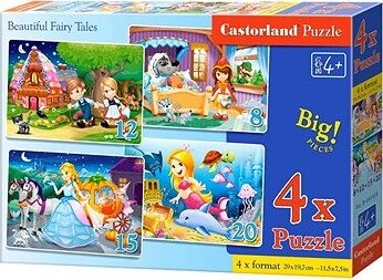 CASTORLAND Puzzle Rozprávky 4 v 1 (8, 12, 15, 20 dielikov)