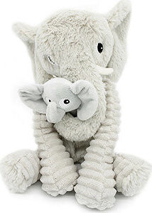 Les Déglingos Plyšový Slon, mama s bábätkom, sivý