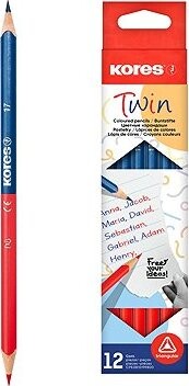 KORES Učiteľská Twin, trojhranná HB, obojstranná – balenie 12 ks