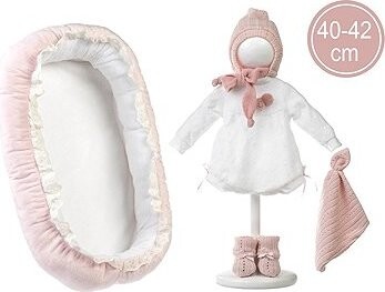 Llorens M740-88 oblečenie pre bábiku bábätko New Born s veľkosťou 40 – 42 cm s doplnkami