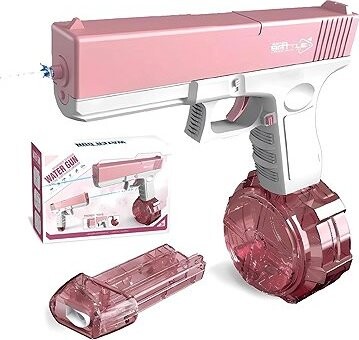 BATTLE Elektrická vodná pištoľ – Glock, 2 zásobníky, ružová