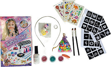 Toybit sada tetování Glitter se šperky a nálepkami 18 ks