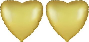 FLEXMETAL Balón fóliový – srdce, pastelové zlaté, valentín/svadba, 45 cm, 2 ks