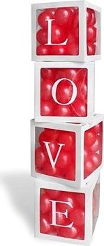 Dekoratívne boxy na balóniky love – Valentín – 4 ks