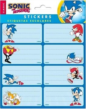 Sonic: Cartoon Characters – nálepky sada 2 listov