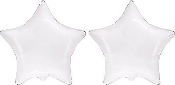 FLEXMETAL Balón fóliový – hviezda biela, 45 cm, 2 ks