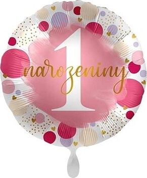 AMSCAN Balón fóliový 1. narodeniny dievčatko 43 cm