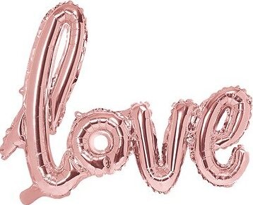 Fóliový balónik, 73 × 59 cm, love, ružový