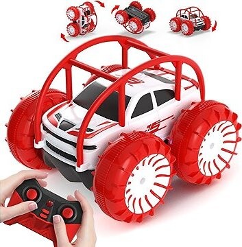 Maxtronic RC obojživelné auto 4WD s LED, 15 km/h, bielo-červené