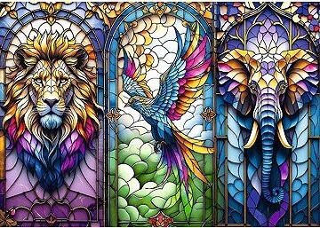 TREFL Puzzle Vitráž so zvieratami 1000 dielikov