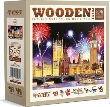 WOODEN CITY drevené puzzle - Nočný Londýn 505 dielikov