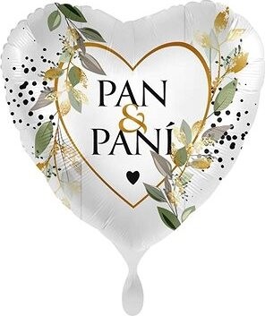 AMSCAN Balón fóliový pán a pani svadba srdce 43 cm