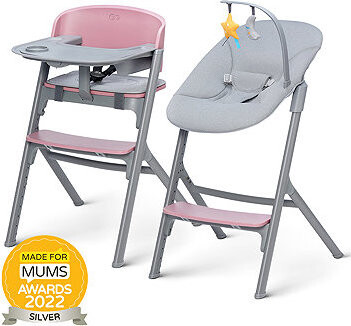 KINDERKRAFT SELECT Súprava jedálenská stolička Livy Aster Pink + ležadlo Calmee, Premium
