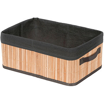 Compactor Úložný košík Bamboo, 13 l, přírodní bambus, černý XXL