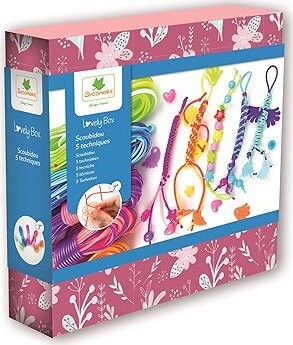Sycomore Lovely box kreatívna sada scoubidou, zábavné pletenie z farebných bužírok