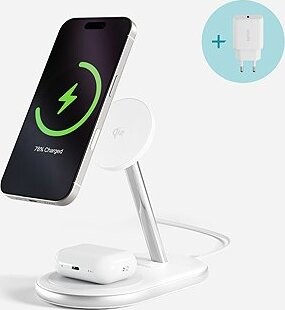 Epico UltraBase Qi2 2in1 Mag+ bezdrôtový nabíjací stojan EX40 – biela