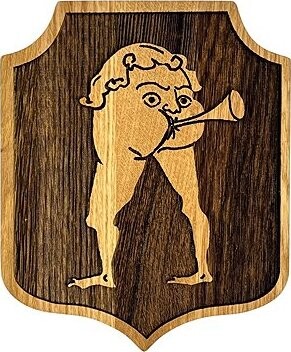 Kingdom Come: Deliverance 2 – Krčma Diera – malý drevený štít na stenu (16 × 19 cm)