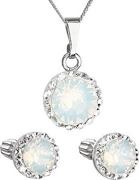 EVOLUTION GROUP 39352.7 white opal s kryštálmi Swarovski (striebro 925/1000; 3 g)