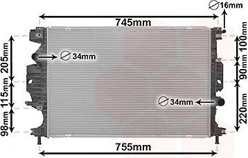 VAN WEZEL chladič, chladenie motora 18012714