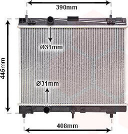 VAN WEZEL chladič, chladenie motora 53002357
