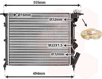 VAN WEZEL chladič, chladenie motora 43002109
