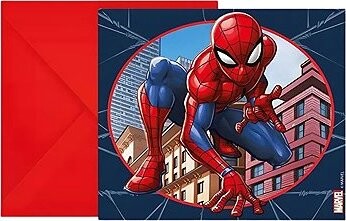 GODAN Pozvánky s obálkami Spiderman, crime fighter, 6 ks