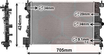 VAN WEZEL chladič, chladenie motora 37002666