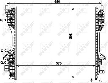 NRF Chladič, chladenie motora 53012