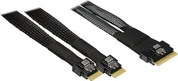 Intertech (SFF-8654 8i) Slim SAS na 2× (SFF-8654 4i) Slim SAS, 0,7 m