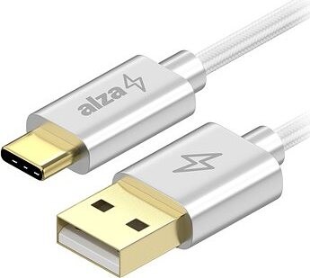 AlzaPower AluCore Charge USB-A to USB-C 2.0 3m biely