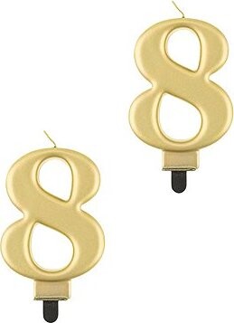 Godan Narodeninová sviečka na tortu – 8 – metalická zlatá – 8 cm – 2 ks