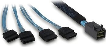 Intertech (SFF-8643) Mini-SAS HD na 4× SATA, cross-over, 0,7 m