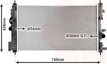 VAN WEZEL chladič, chladenie motora 37002591