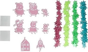 Peppa Pig: Characters – Svietiace samolepky na stenu