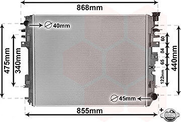 VAN WEZEL chladič, chladenie motora 20012708