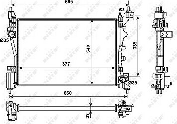 NRF Chladič, chladenie motora 53981