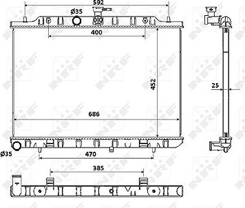 NRF Chladič, chladenie motora 53911